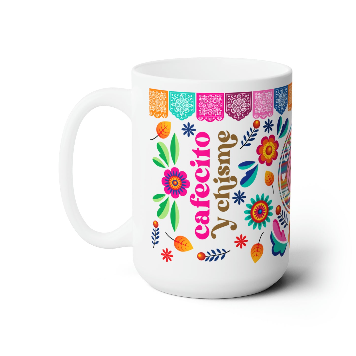 Cafecito y Chisme Ceramic Mug 15oz