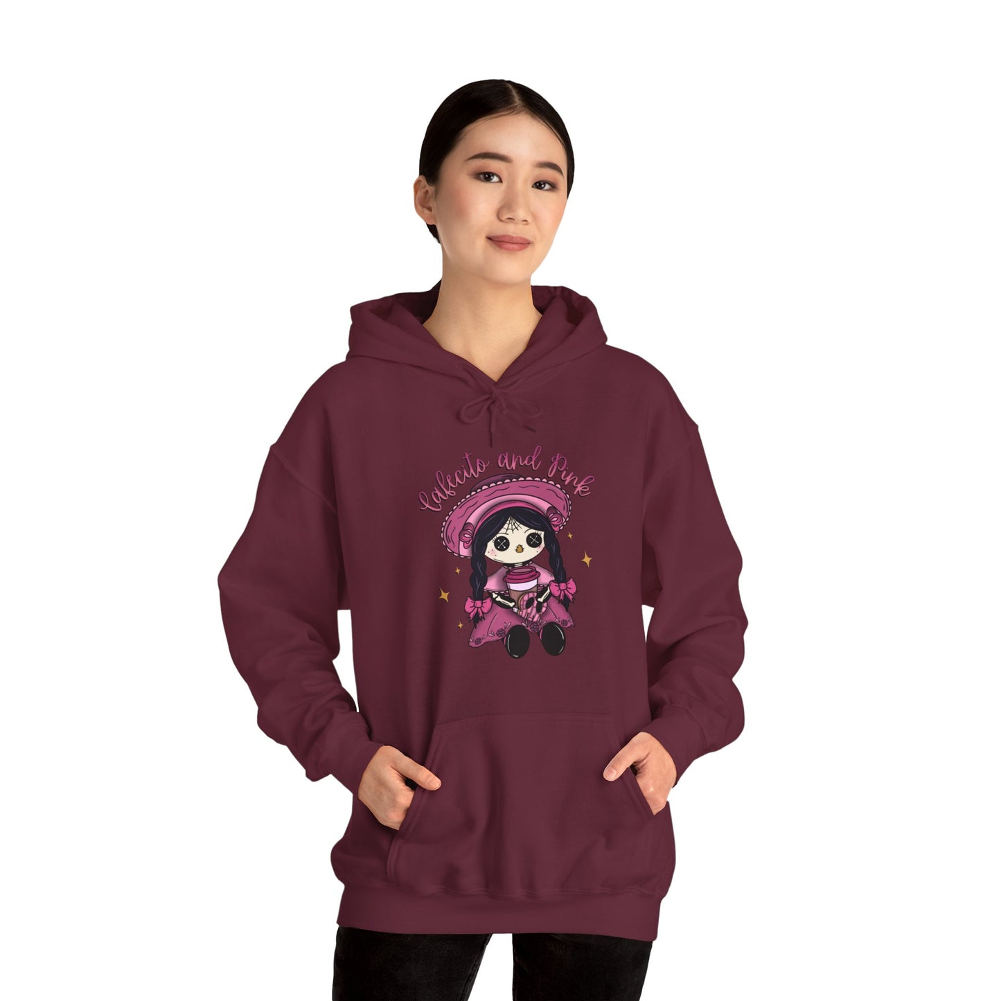 Cafecito and Pink Hooded Sweatshirt