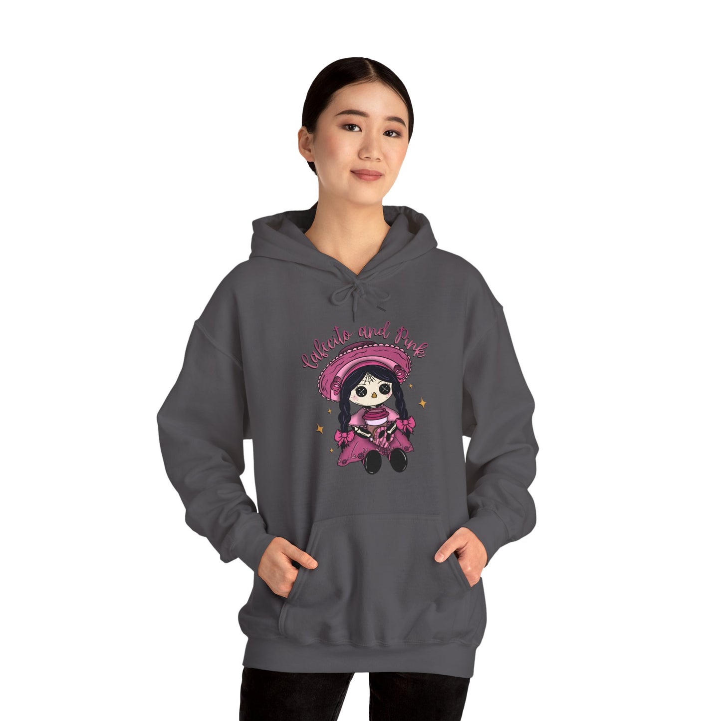 Cafecito and Pink Hooded Sweatshirt