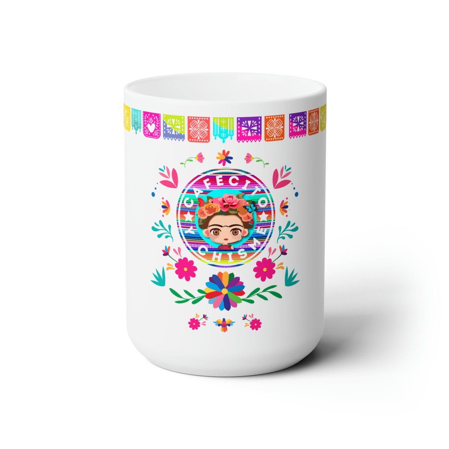 Frida Cafecito y Chisme Ceramic Mug 15oz