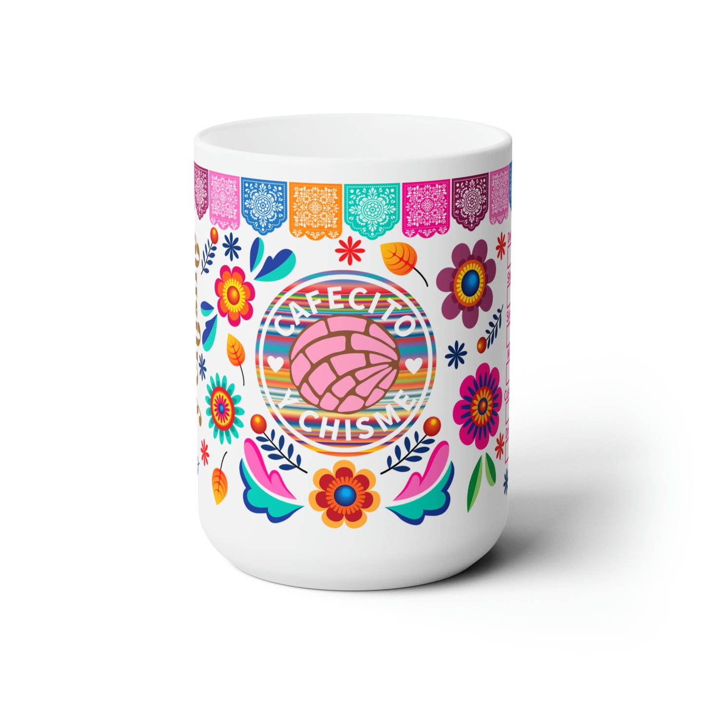 Cafecito y Chisme Ceramic Mug 15oz