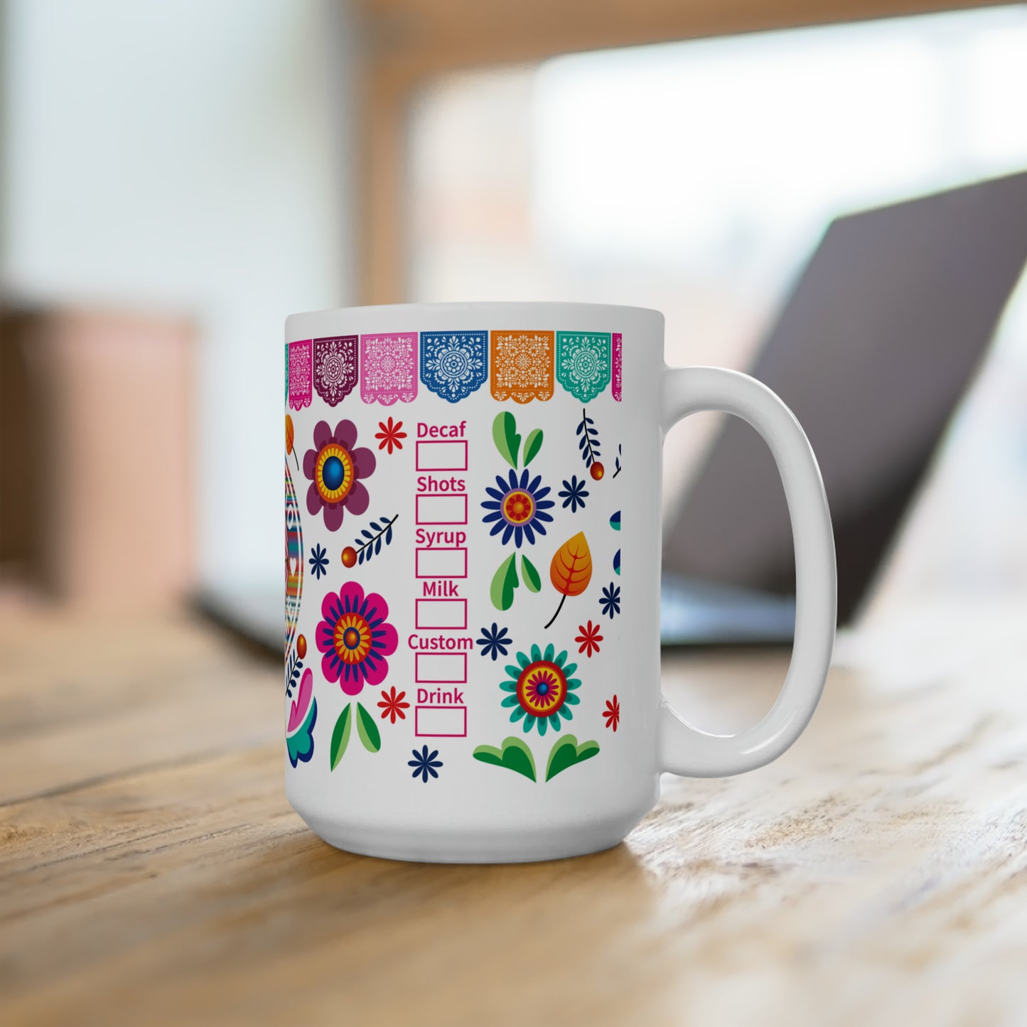 Cafecito y Chisme Ceramic Mug 15oz