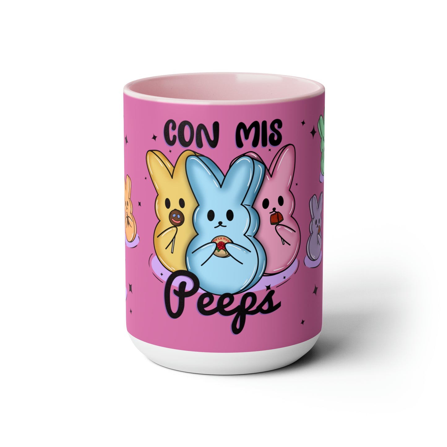 Con Mis PeepsTwo-Tone Coffee Mugs, 15oz