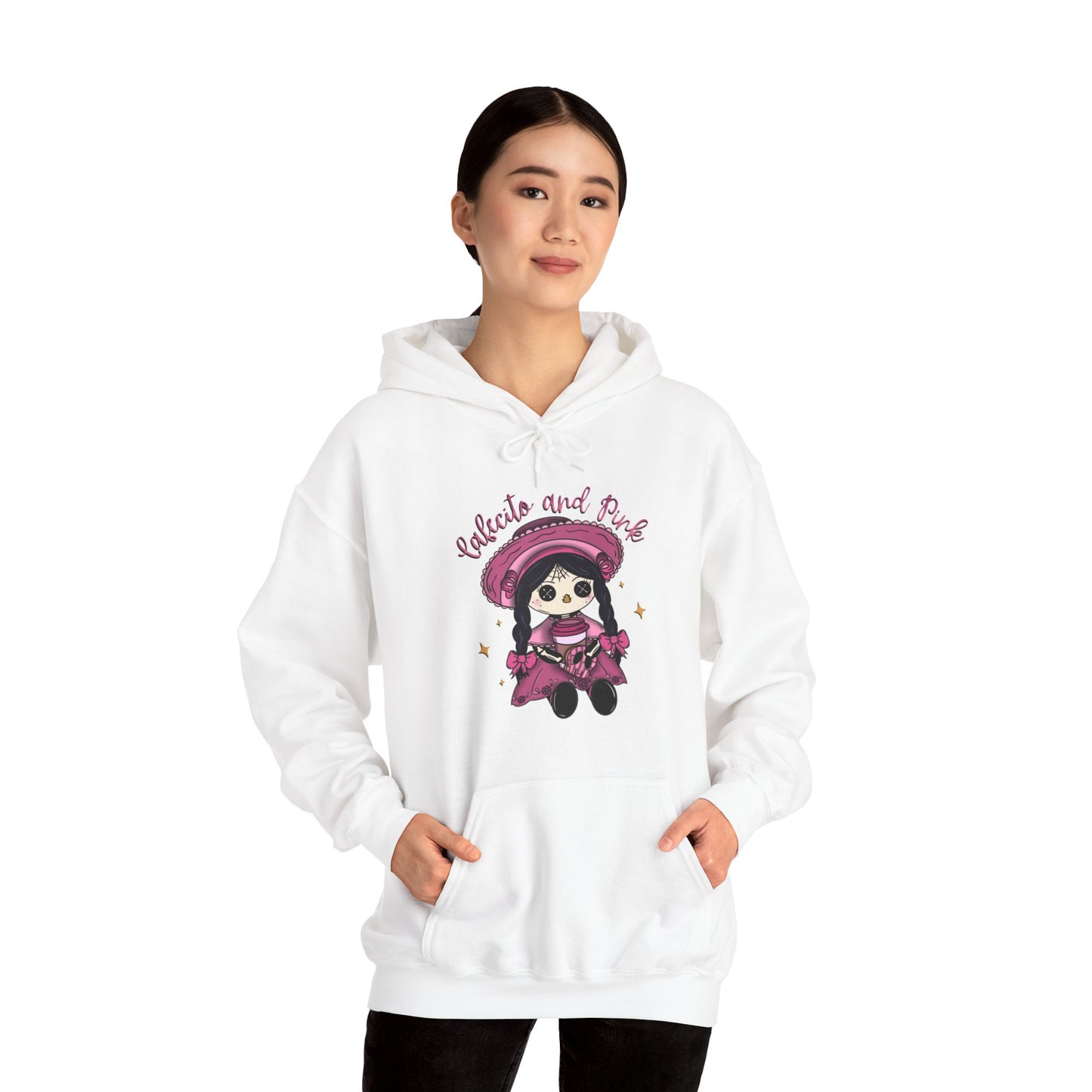 Cafecito and Pink Hooded Sweatshirt