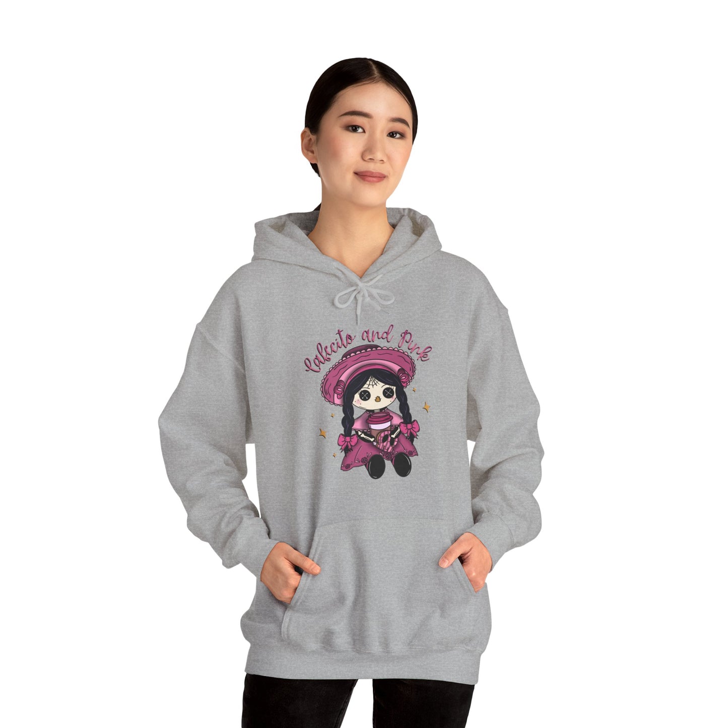 Cafecito and Pink Hooded Sweatshirt