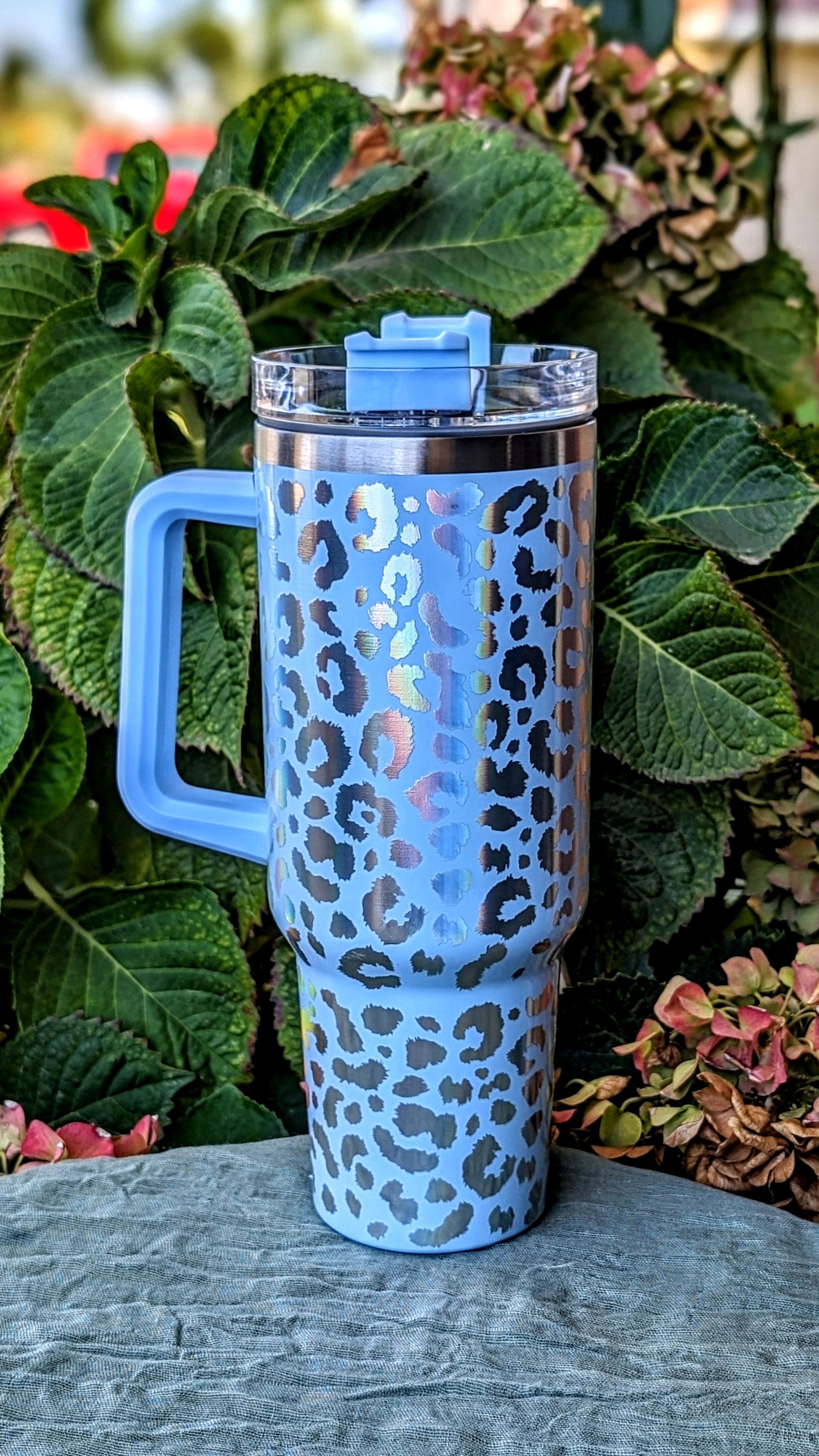 Holygraphic Leopard Print Colored 40oz Tumbler