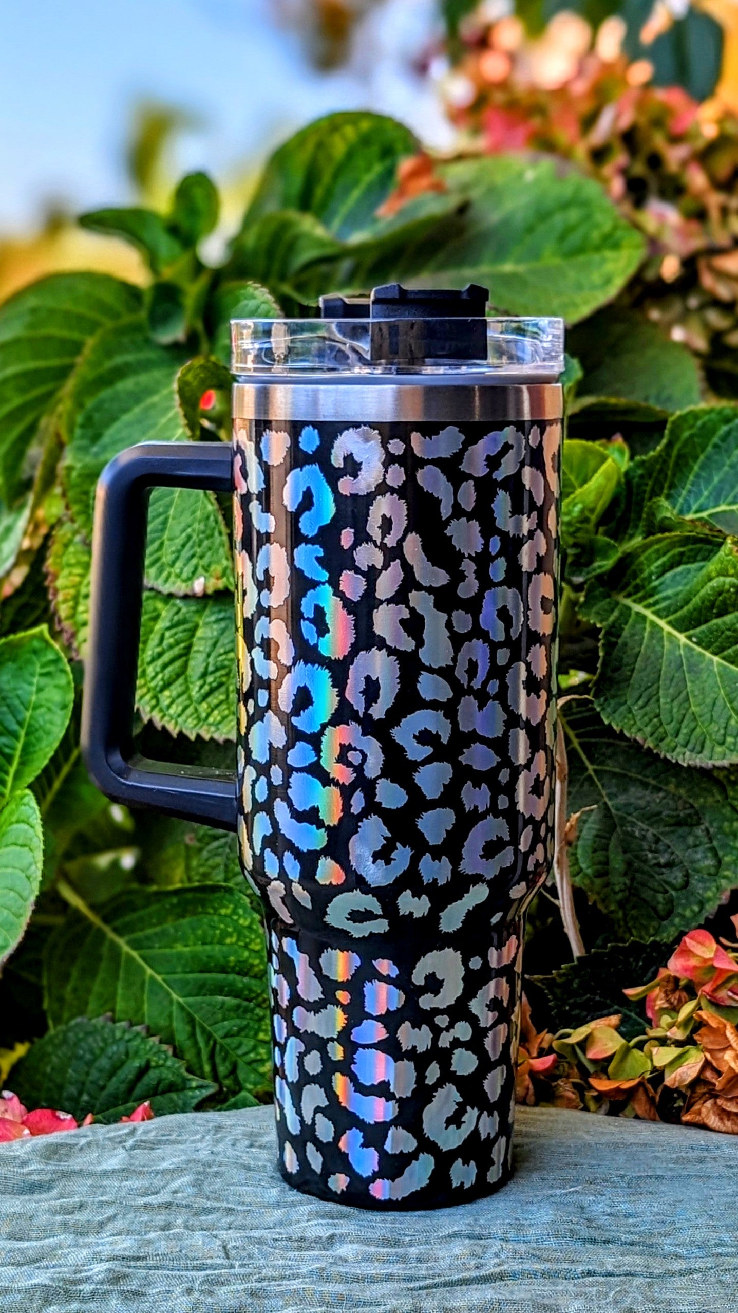 Holygraphic Leopard Print Colored 40oz Tumbler