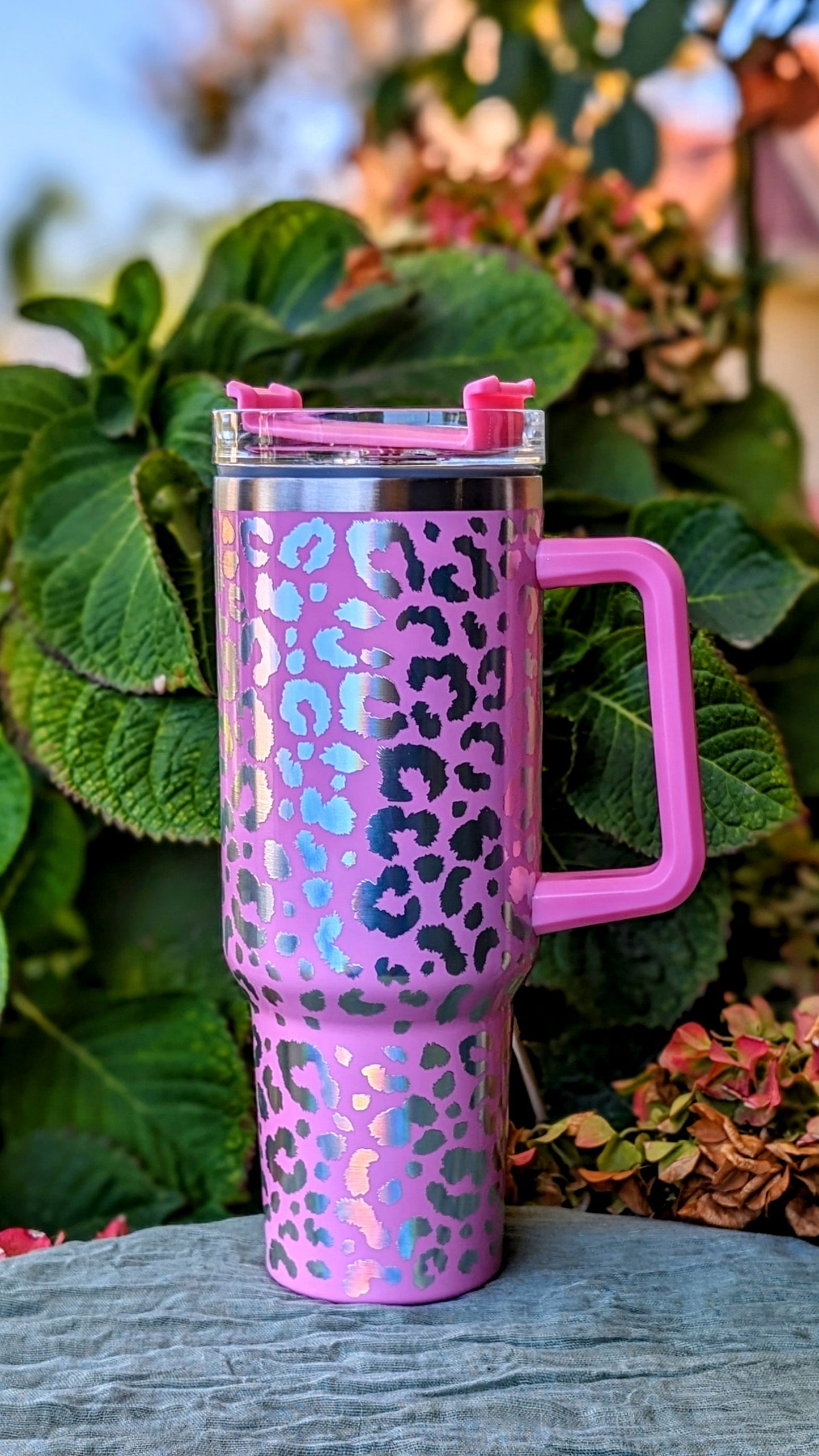 Holygraphic Leopard Print Colored 40oz Tumbler