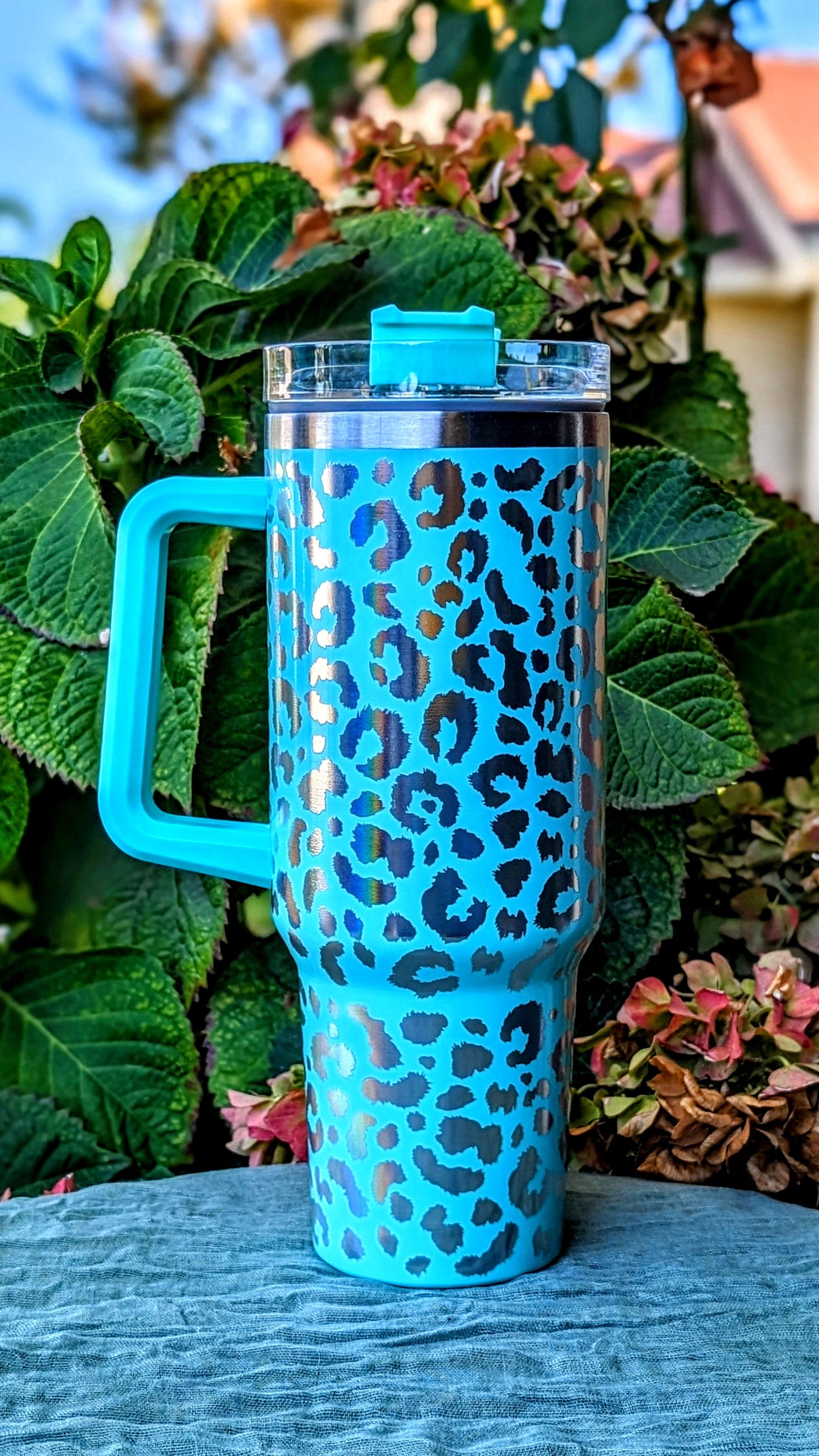 Holygraphic Leopard Print Colored 40oz Tumbler