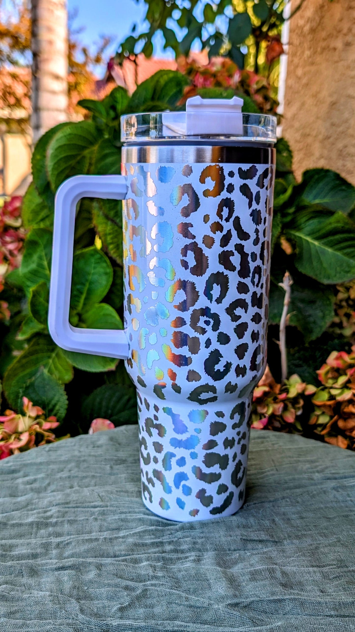 Holygraphic Leopard Print Colored 40oz Tumbler