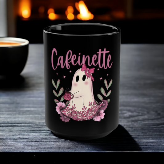 Cafeinette Black Mug, 15oz