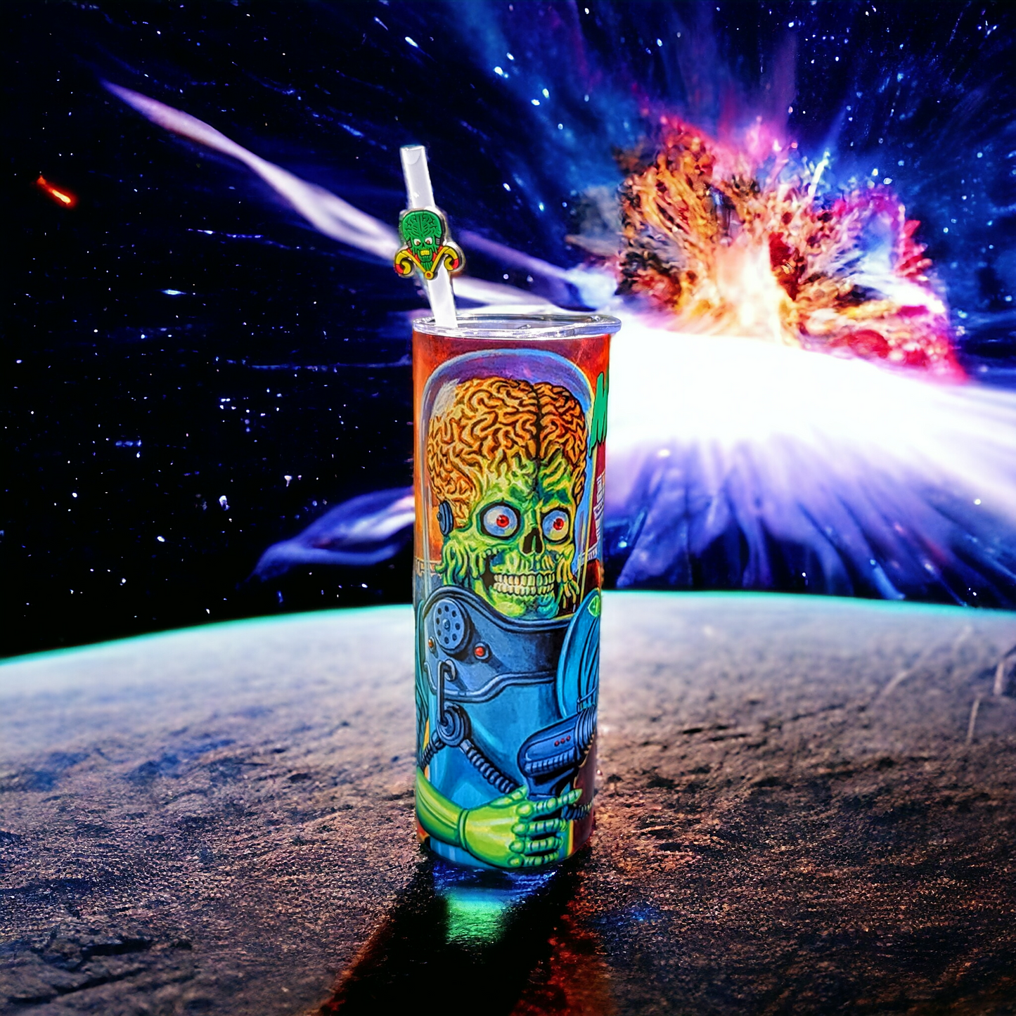 Mars Attacks 20oz Tumblers with Straw Topper