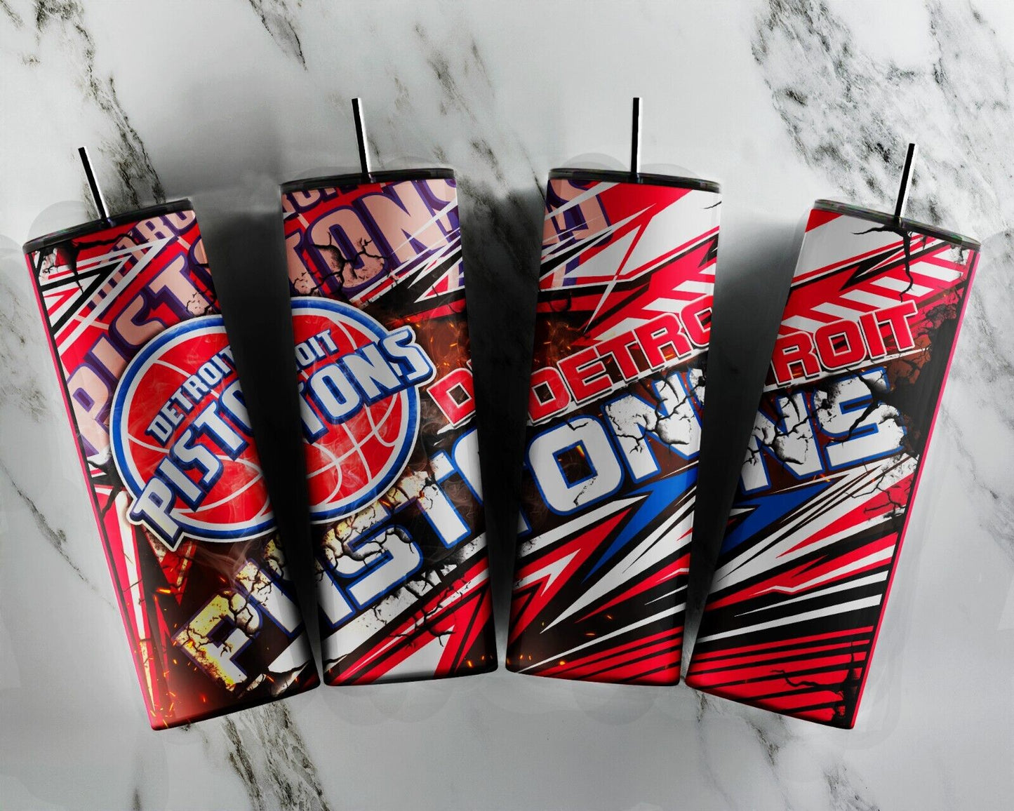 Detroit Pistons 20oz Design Skinny Tumbler With Straw