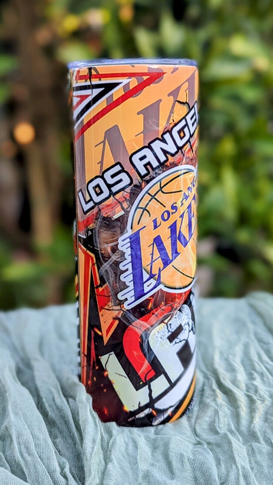 Los Angeles Lakers 20oz Design Skinny Tumbler With Straw